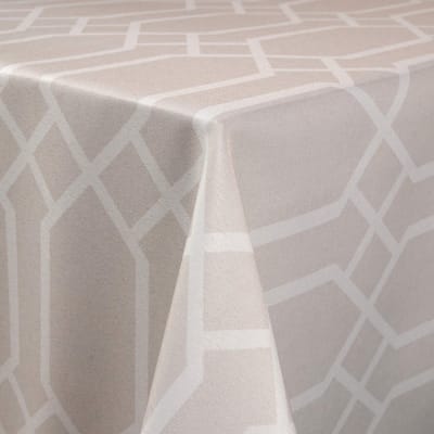 Unyqoos ® Tafelkleed met Water- en Vuilafstotende Teflon-Coating voor Binnen en Buiten, Ronde Vorm, Beige, 140 cm