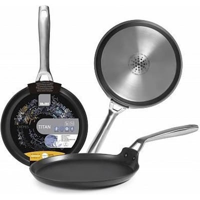 IBILI - Poêle à crêpes Titan, 26 cm, Fonte d'aluminium, Antiadhésif, Compatible avec l'induction