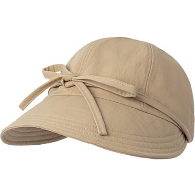 Casual Vetersluiting Emmerhoed Sneldrogend Strikje Eendensnavel Pet Brede Rand Zomerhoed Dames Meisjes Dragen beige