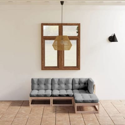 Maison Exclusive - Salon de jardin 4 pcs avec coussins Bois de pin massif