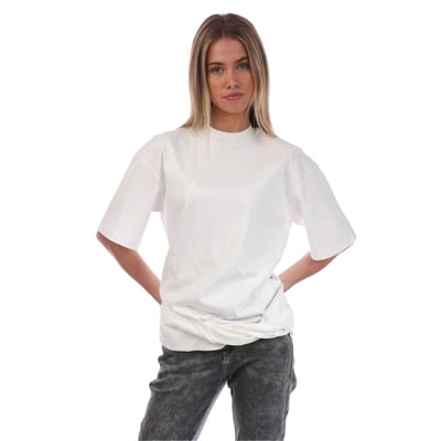 Off White Dames/Dames Pijl Katoen Twisted Hem T-Shirt (Wit)