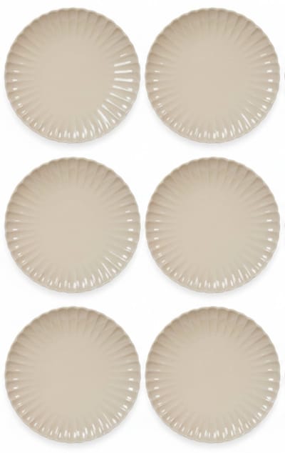 Cookinglife Ontbijtborden / Dessertborden Cardida Beige ø 19.5 cm - 6 Stuks