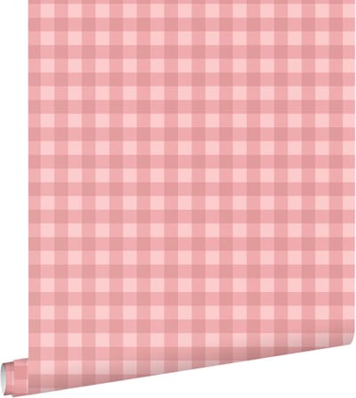 ESTAhome behang geblokt motief roze - 50 x 900 cm - 131297