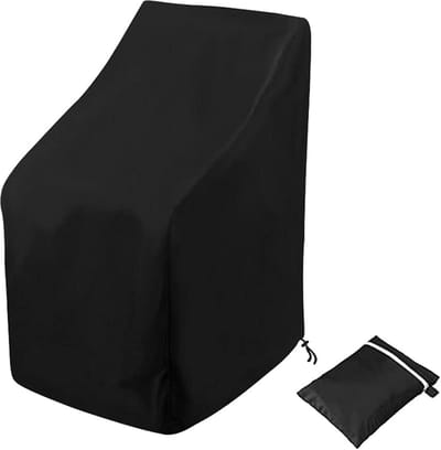Tuinstoelhoes - Waterdicht - Tuinmeubelbeschermer - 1 stuk - 64 × 64 × 70 × 120 cm - Stapelbaar - Stoelopberghoes - Buiten, Tuinmeubelen - Zwart
