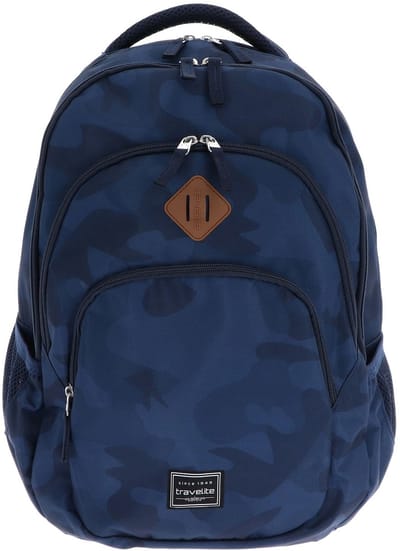 travelite vrije tijd rugzak rugzak met laptopvak Basic Melange Backpack 22L Camouflage Navy blauw