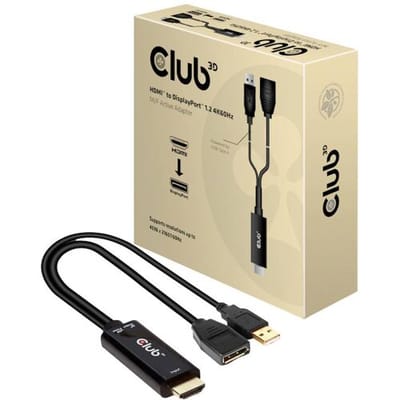 club3D CAC-1331 HDMI / DisplayPort Adapter [1x HDMI - 1x DisplayPort] Zwart 0 mm