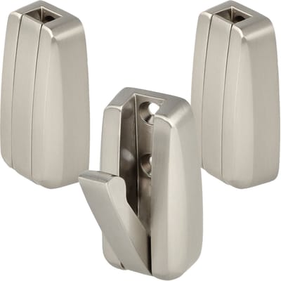 SOTECH 3-stuks opbouwklaphaken HIPPO RVS-look met veer Metalen jashaken, ruimtebesparend, ideaal voor krappe ruimtes zoals in caravans