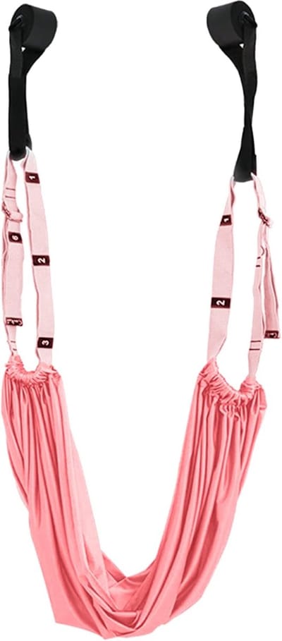 Yoga Hangmat Aerial Yoga Schommel – Parachutestof – Inversie Sling – Fitness, Pilates & Stretching – Inclusief Bevestigingsbanden – Max. 200 kg – Roze