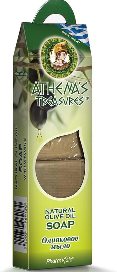 Pharmaid Athena’s Treasures Double Olijfolie Zeep – Luxe Natuurlijke Verzorging voor Gezicht & Lichaam (2x100g)