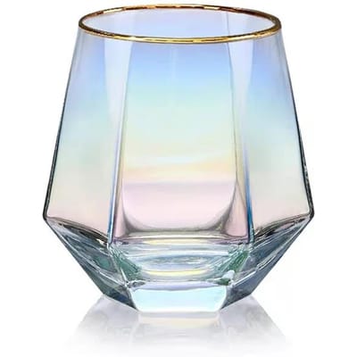 Verres à vin à bord hexagonal 300 ml, verres à cocktail transparents, pour fête, bar, club, banquet, verres à champagne, verres à eau citronnée 360ml white
