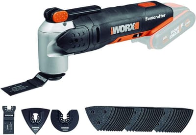 Multitool Sonicrafter - Allround Gereedschap - Zagen Schuren Snijden - Snel Accessoire Wisselen - 26x12x8.5 cm - Zwart Oranje