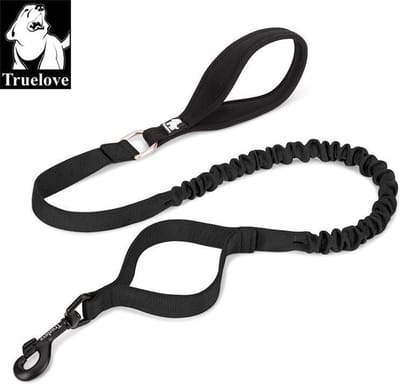 Honden riem - Bungee riem - Schok opvang - Uitlaat riem - Uitlaten - Wandelen - Hond - – Zwart