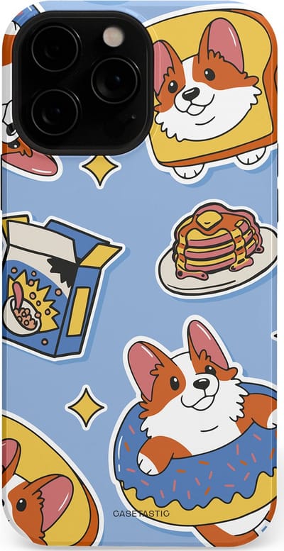 Casetastic Hoesje Geschikt voor Apple iPhone 13 Pro Magsafe - Stijlvolle Beschermende Duo-layer Case - Hondenfeest Ontbijt
