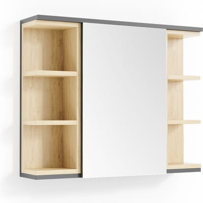 Vicco Aquis Badkamerspiegelkast – 79.6 x 64 cm Antraciet