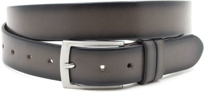 Heren riem grijs - Leren jeans riem 3,5cm met zilveren gesp - Leer - Jeans riem - Verstelbaar - Maat 90