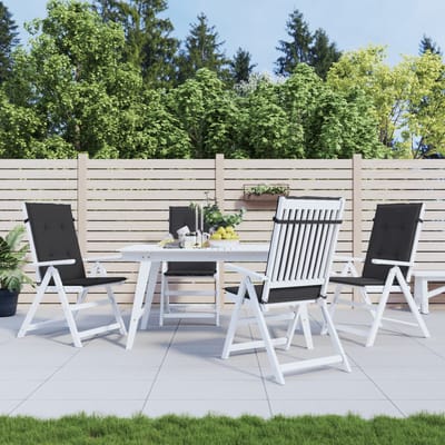 vidaXL - Tuinstoelkussens - 4 - st - hoge - rug120x50x3 - cm - stof - zwart