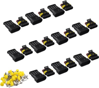 Allecto - Waterdichte IP67 Auto Elektrische Terminal Draad Connector - Motorfiets Scooter Auto Vrachtwagen - Marine Jet Ski Bot - 4 Pin Plug Kit - ...