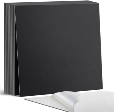 Coloray Plaktegels - Zwart Zelfklevende Tegels - 20 cm x 20 cm - Zwart Plaktegels - 20 stuks - Vierkant PVC Tegels - Plaktegels Badkamer - Plaktegels Vloer - Vinyl Tegels - Wandtegel Zelfklevend