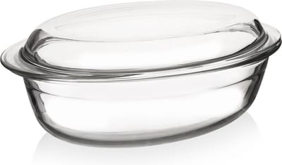 Ovenschaal Glas met Deksel 33x20x13 cm, 3 l - Ovenschotel - Braadslede - Braadpan
