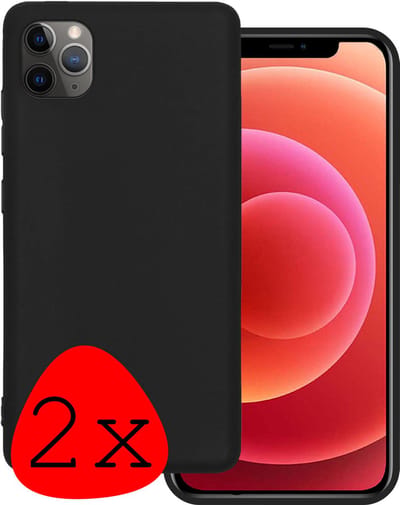 Hoesje 2 Stuks - Geschikt voor Apple iPhone 11 Pro - Sterk & Shockproof - Case Siliconen - Back Cover - Telefoon Hoes - Zwart