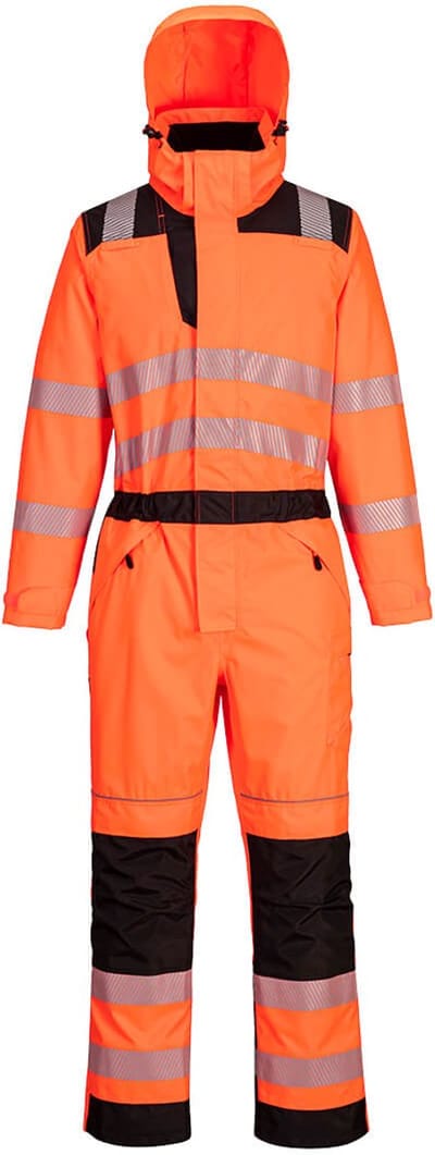 Portwest PW3 Hi-Vis Regenoverall PW355 - Oranje/Zwart - L