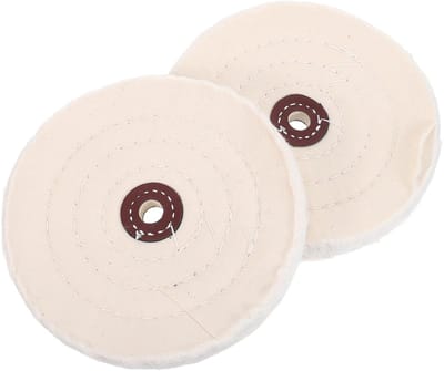 Katoenen Polijstwielen - Slijpschijven Set - Metaal Afwerken - Gestandaardiseerde Afmetingen - 2 Stuks 144 mm - Beige