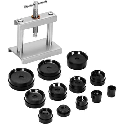 Horlogepersgereedschapset met 12 mallen Horlogekastsluiter voor het sluiten van de horlogekast Horlogebatterij with 12 Molds