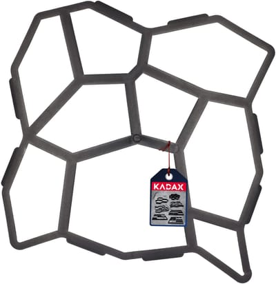 KADAX Steenvorm van kunststof, betonvorm, looppad, bekisting vorm, vorm voor straatstenen, springplankvorm, bestratingssjabloon (49 x 49,5 x 4,3 cm, patroon 4)