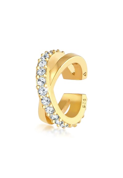 Elli - Oorbellen - Dames Oorbeschermer Gekruist Elegant met Kristallen in 925 Sterling Zilver - Dames