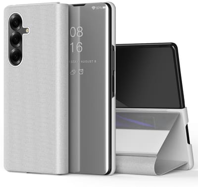 Lunso Geschikt voor Samsung Galaxy Z Fold 7 - Window view cover hoes - Zilver