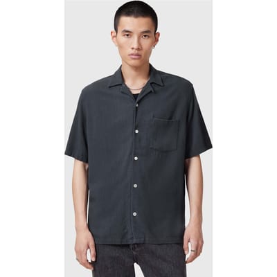 AllSaints Cudi Ss Shirt Fountain Blue Taglia: XS | Camicie Casual Outlet | Uomo | Blu