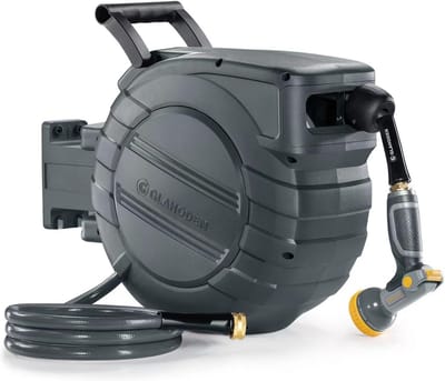 Intrekbare Tuinslanghaspel met Wandmontage - UV-bestendig en Automatisch oprolbaar - 9 Spuitpatronen