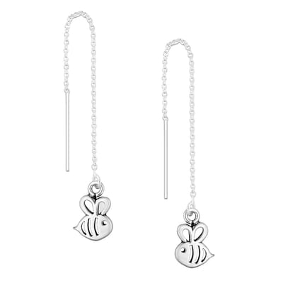 EAR IT UP - Doortrekoorbellen - Bij - Bee - Threader - 925 sterling zilver - 79 x 7.5 mm - 1 paar