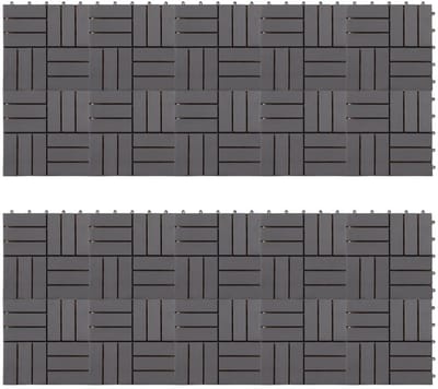 Terrastegels Hout - Vloerdelen Tuin - Terras Aanleggen - Massief Acacia - 30x30 cm - Grey Wash