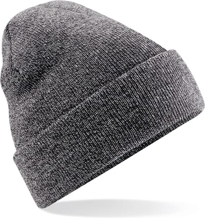 Beechfield Beanie Wintermuts - 100% soft Acryl - grijs - Super soft - Brede omslag band - dames/ heren