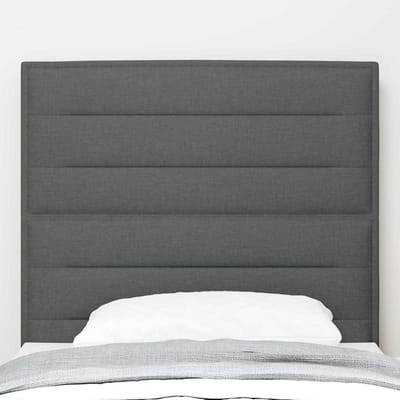 vidaXL - LED - Hoofdbord - met - LED-stripverlichting - Donkergrijs - 80 - cm - Stof