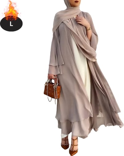 Bovista Islamitische Kleding - Djellaba Dames - Moslim Kleding - Arabisch Dames Kaftan - Alhamdulillah - Khaki L