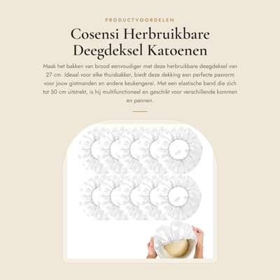 Dailygoods- Deegdeksel 27 cm - Herbruikbare Voedseldeksel - Elastische Band tot 50 cm - Geschikt voor Kom/Pan - Waterdicht - Set van 10