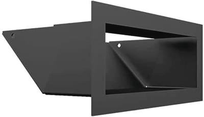 Ventilatierooster Warmelucht 9 x 20 cm | Zwart | Uitlaatrooster voor Schoorsteenventilatie | Luchtinlaat 45 graden | Oververhittingsbestendig