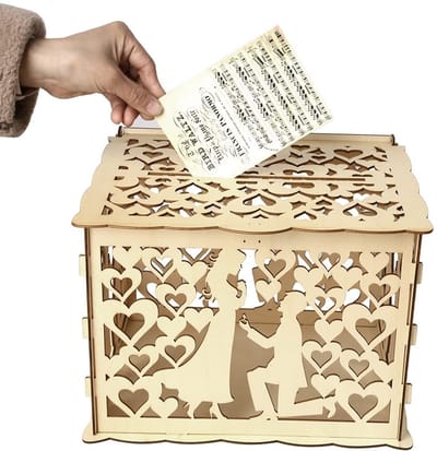 Dailygoods- Spaarpot Bruiloft - Houten DIY Kaarthouder - Opvouwbaar - Duurzaam - Stevig - Exquise Vakmanschap - Kaartdoos