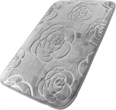 Badkamermat met antislip- Douchemat- Grijs 40x60 cm- Gemaakt van textiel met een poollaag – polyester pluche stof