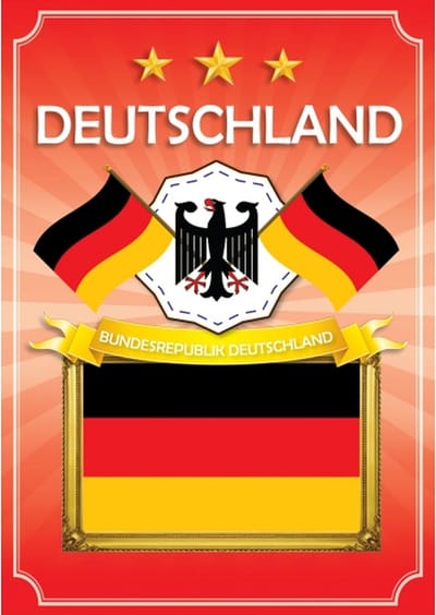 Deur Poster Deutschland/Duitsland supporters - A2 - 59 x 42 cm - versiering/feestartikelen