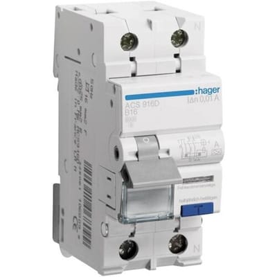 Hager ACS916D Aardlekschakelaar/zekeringautomaat 2-polig 16 A 0.01 A 240 V