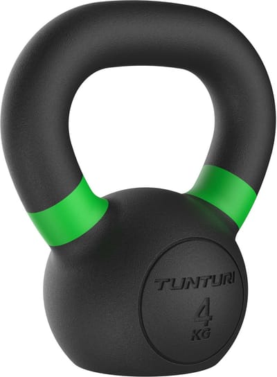 Tunturi Platinum Cast Iron Kettlebell - 4kg - Incl. gratis fitness app