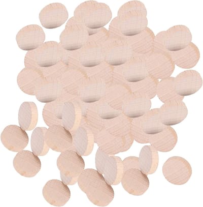 Natuurlijke Houten Schijven voor Creatieve DIY Projecten - 100 Stuks Onbehandeld Beukenhout, 1-2 cm Rond, Perfect voor Knutselen en Decoratie