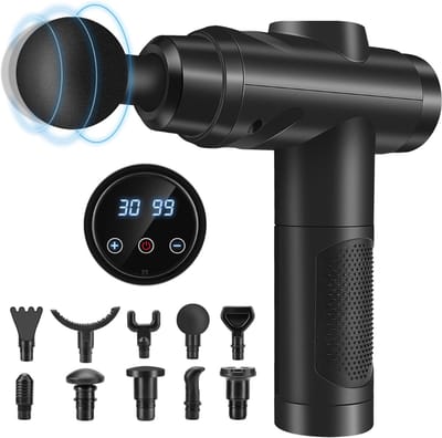QORA® Massage Gun Professioneel - Massage Gun - Zwart - 28cm x 24cm x 7cm