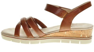 Cognac Sandalen Kurk Wedge Caprice maat 37
