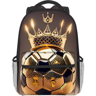 Grote Capaciteit Voetbal Volledige Breedte Print Rugzakken voor Jongens en Meisjes Beste Cadeaus 2D Platte Cartoon Schooltas voor Kinderen brown
