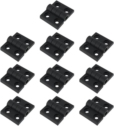 Dailygoods- Scharnier 10 Stuks - Nylon - 57x46x8mm - Zwart - Slijtvast - Geschikt voor Camper/Caravan - Deurscharnier