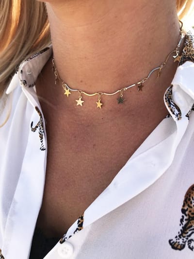 Joboly Ster Sterretjes Choker - Dames - Goudkleurig - 30 cm